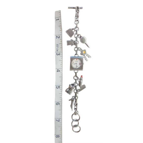 Fossil F2 ES-9508 Stainless Steel Charm Bracelet Women's Watch With Battery - Picture 3 of 6